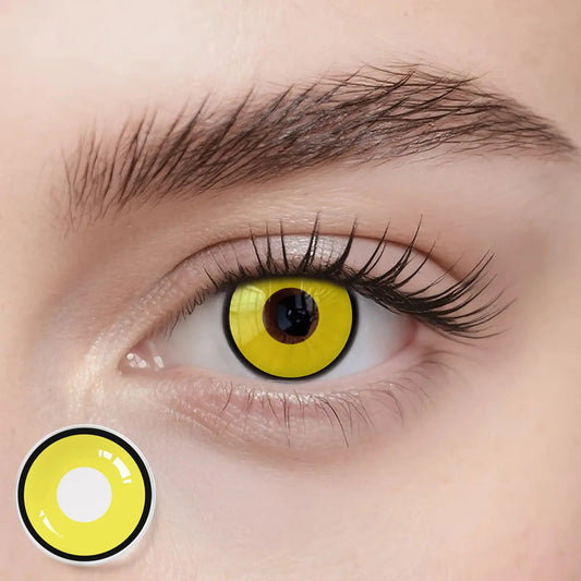 Fantasy Kontaktlinsen – Yellow Manson – Jahreslinsen – DIA 14.5 mm | Freshlens Model Tragebild