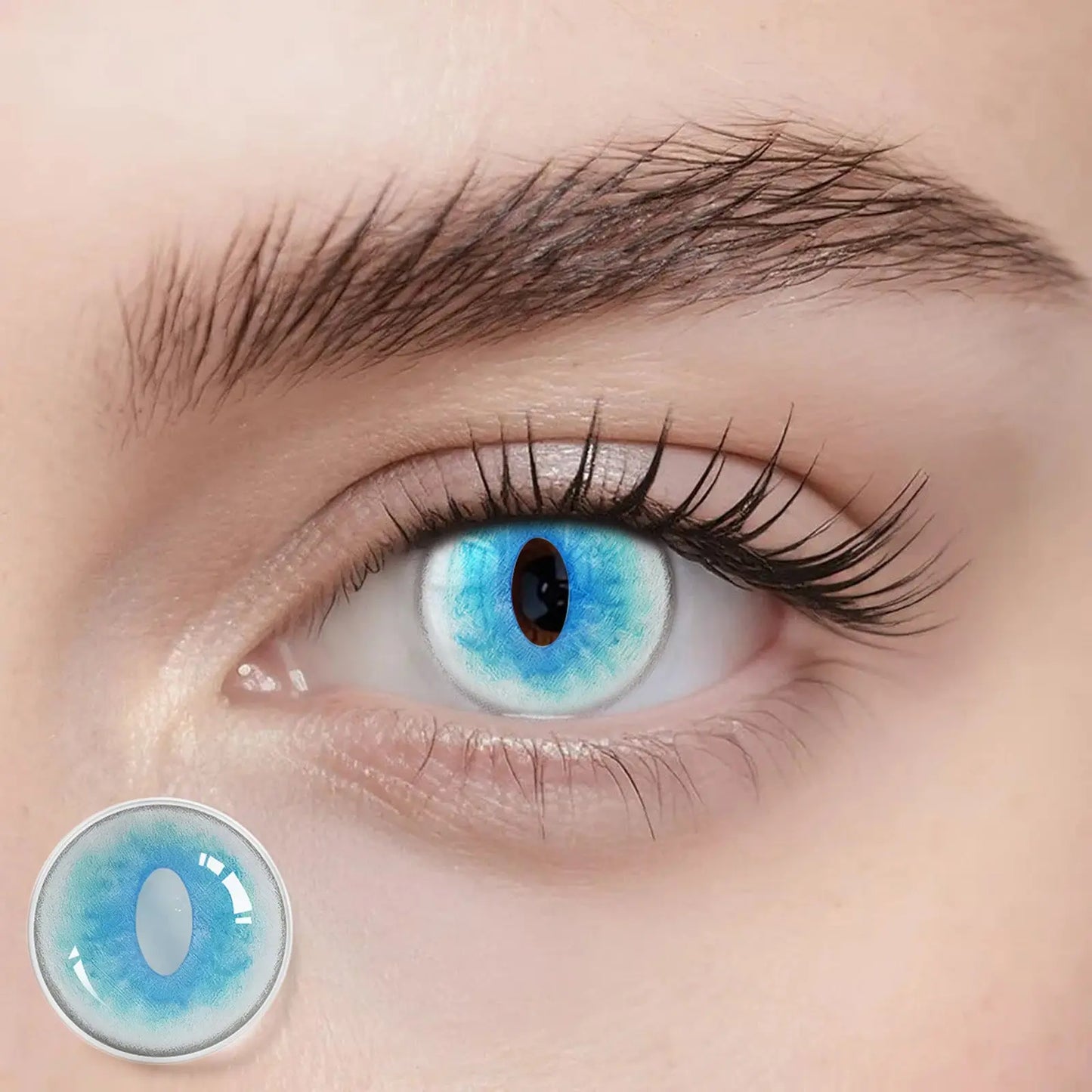 Fantasy Kontaktlinsen – Rogdoll – Jahreslinsen – DIA 14.5 mm von Freshlens Model Tragebild