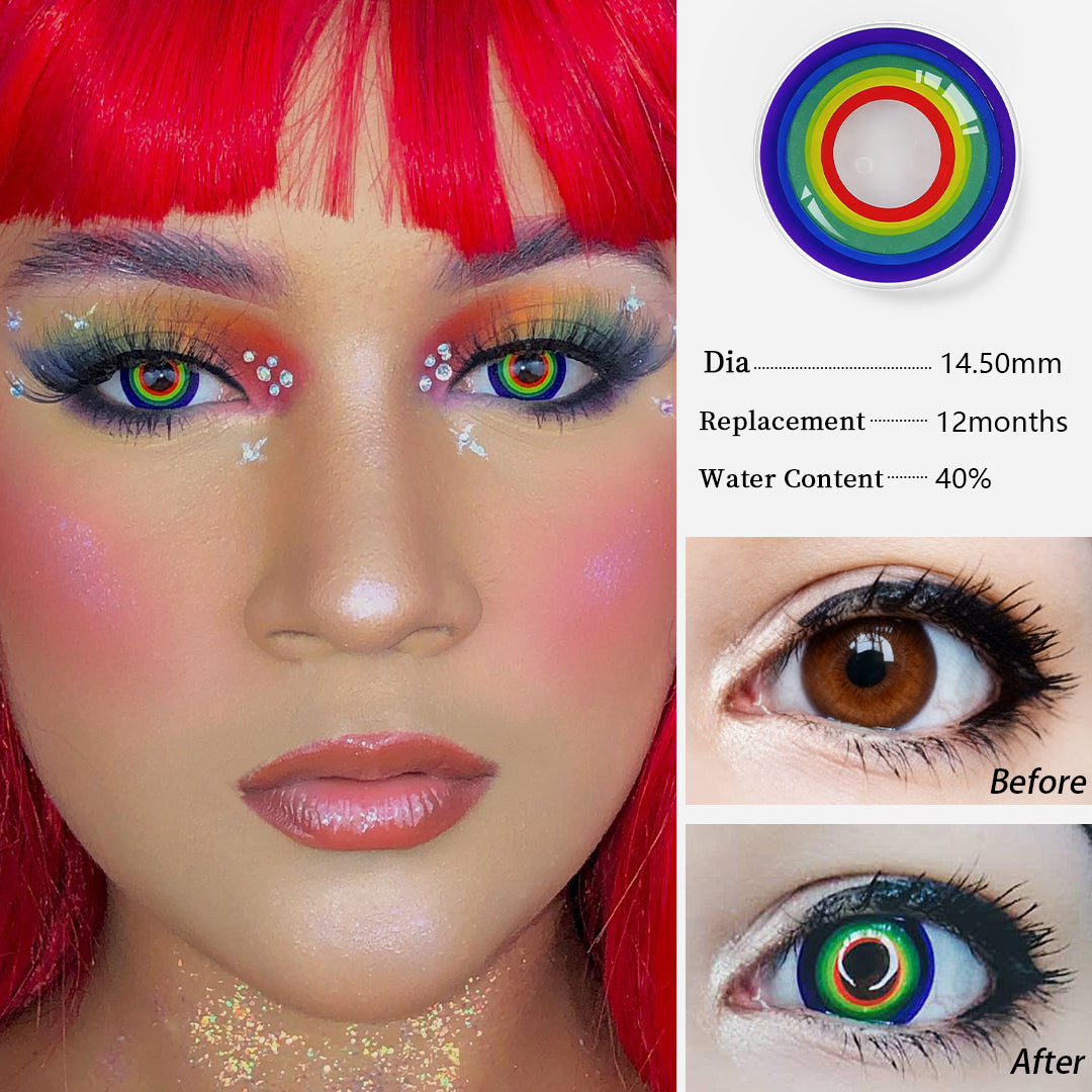 Fantasy Kontaktlinsen – Multiple Rainbow – Jahreslinsen – DIA 14.5 mm | Freshlens