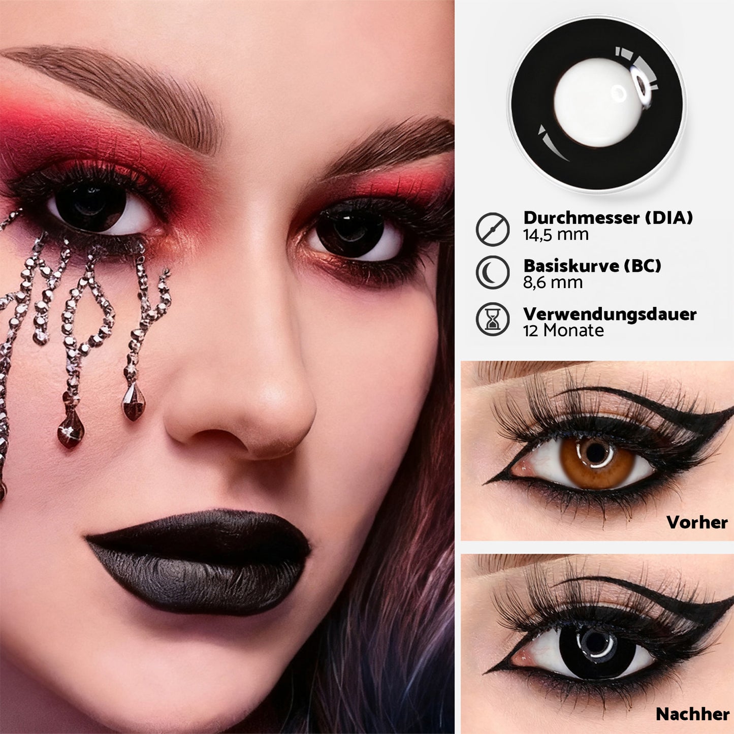 Fantasy Kontaktlinsen – Black Block – Jahreslinsen – DIA 14.5 mm | Freshlens