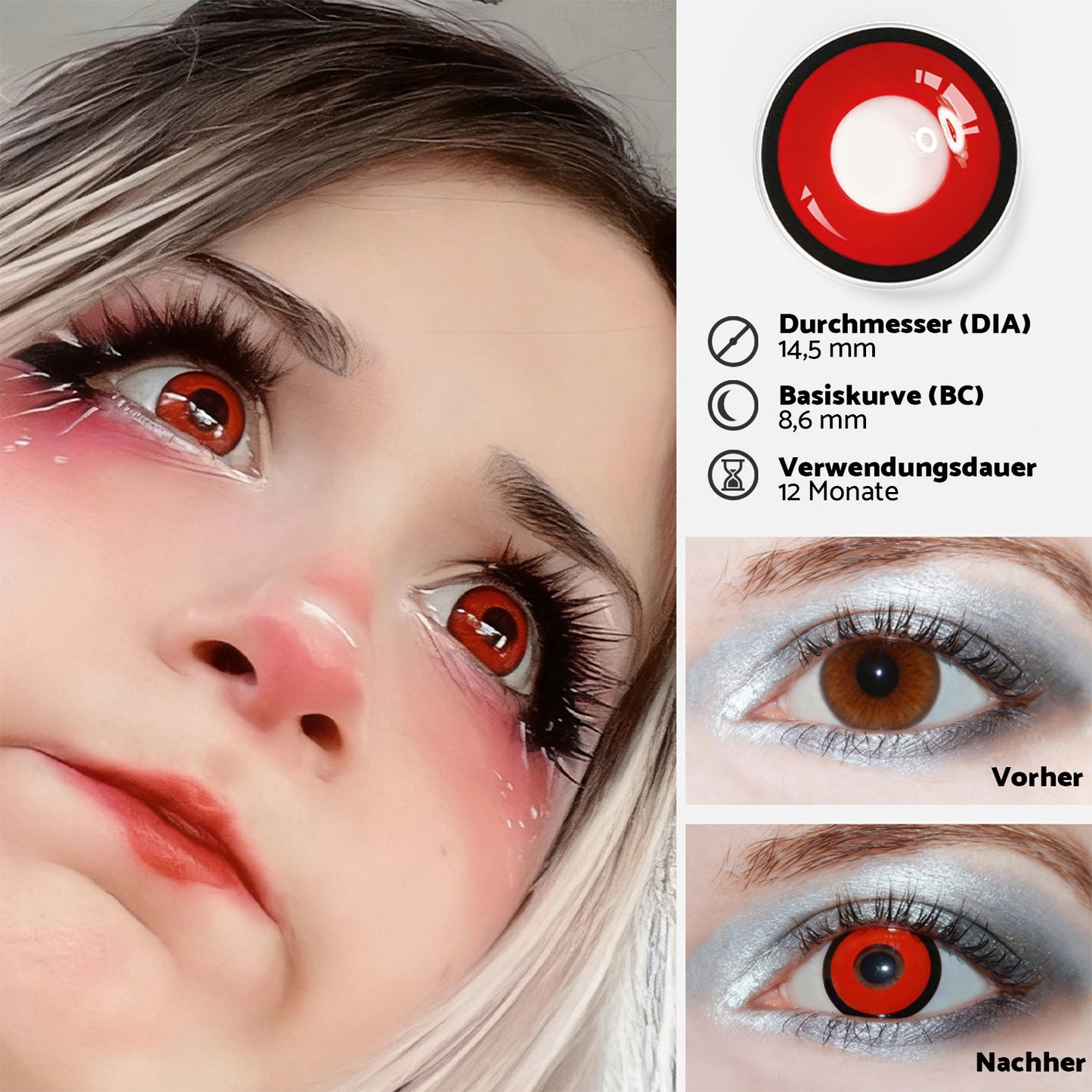 Fantasy Kontaktlinsen – Red Vampire – Jahreslinsen – DIA 14.5 mm | Freshlens
