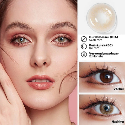 Braune Kontaktlinsen ohne Sehstärke – Selena Brown – natürliche Jahreslinsen | Freshlens
