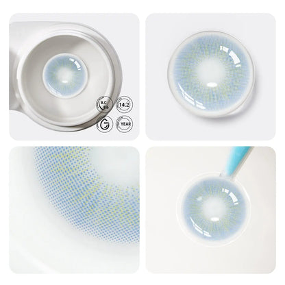 Blauwe contactlenzen zonder sterkte – Tiffany Blue – natuurlijke jaarlenzen | Freshlens