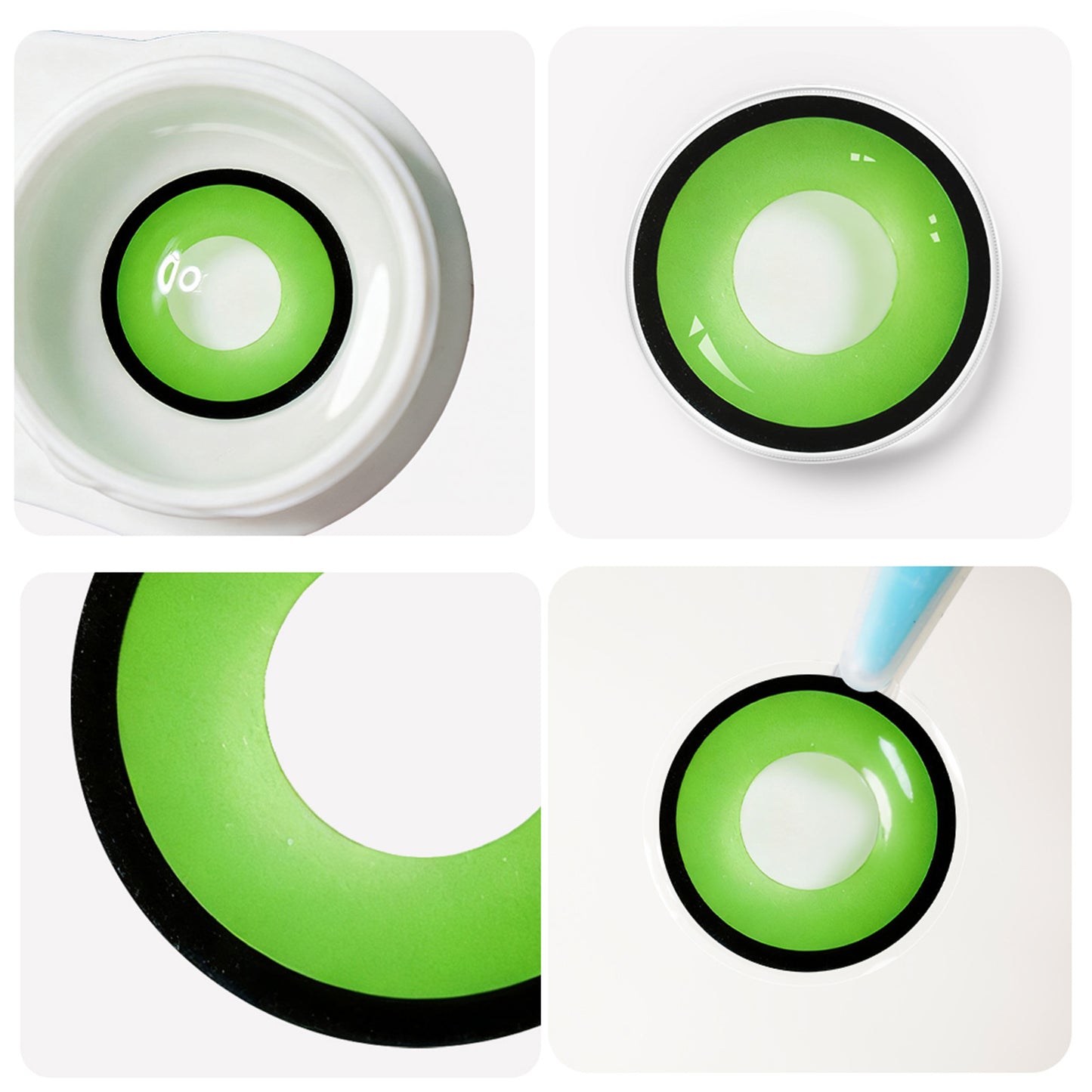 Nahaufnahme Grüne Halloween Kobold Kontaktlinsen