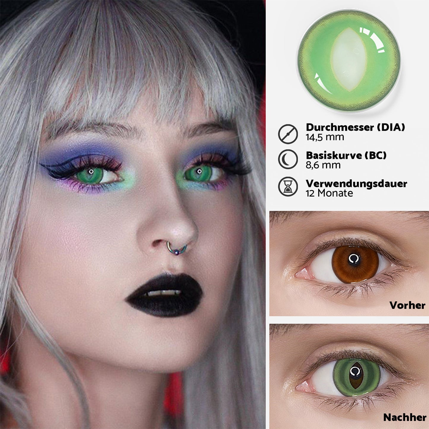 Fantasy Kontaktlinsen – British Shorthair Green – Jahreslinsen – DIA 14.5 mm | Freshlens