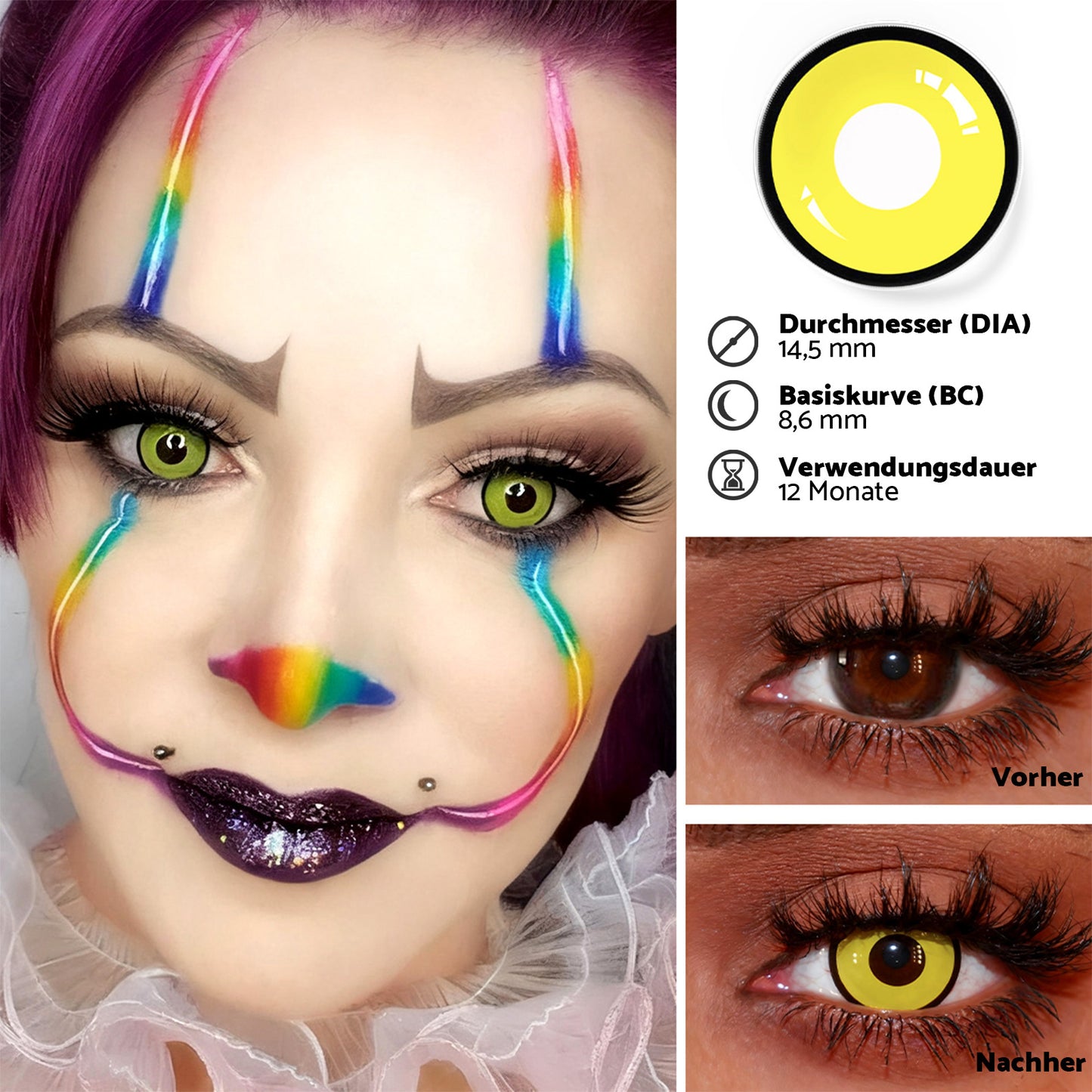 Fantasy Kontaktlinsen – Yellow Manson – Jahreslinsen – DIA 14.5 mm | Freshlens