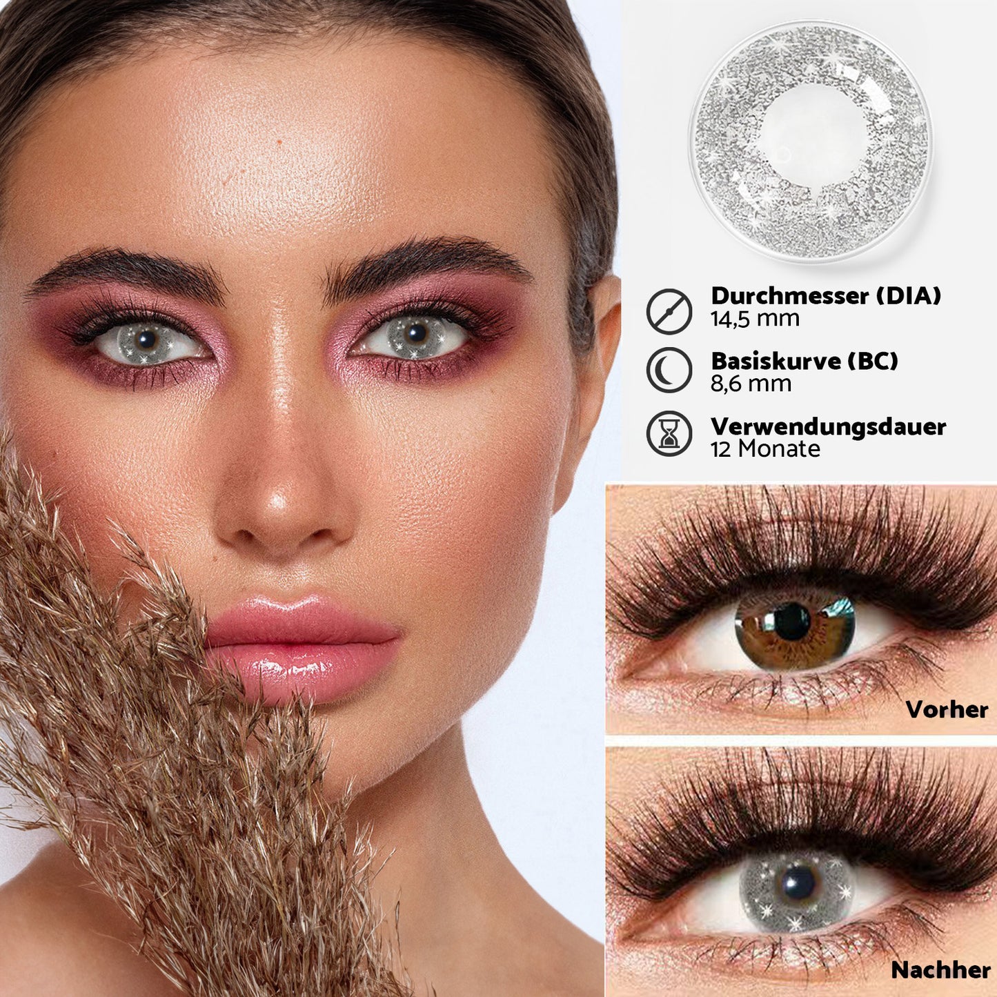 Special Edition – Blink Gray - Glänzend – Jahreslinsen – DIA 14.5 mm | Freshlens