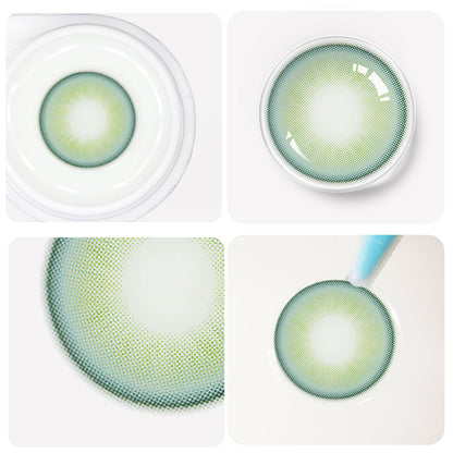 Aqua grüne Kontaktlinsen detailierte Ansicht