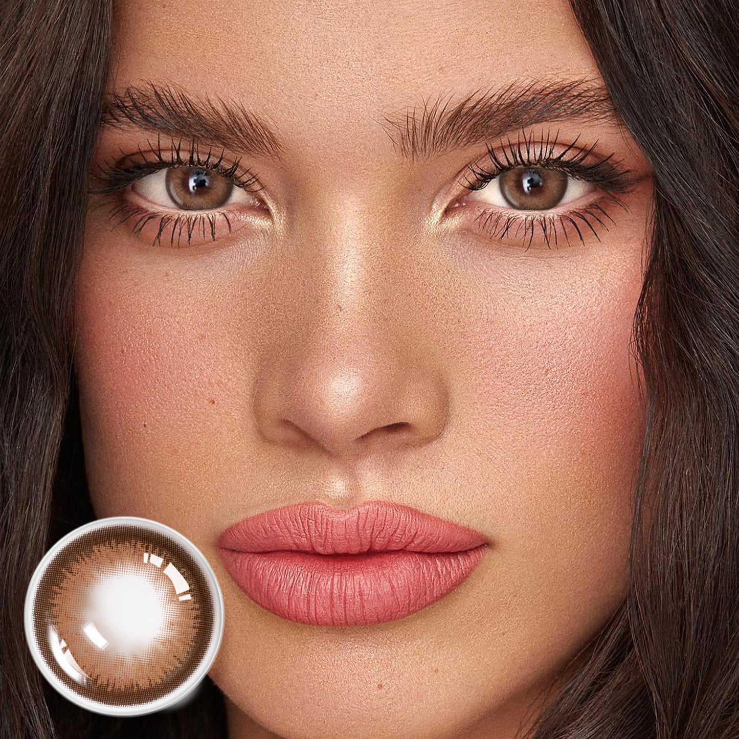 Jahreslinsen chocolate brown Model Tragebild