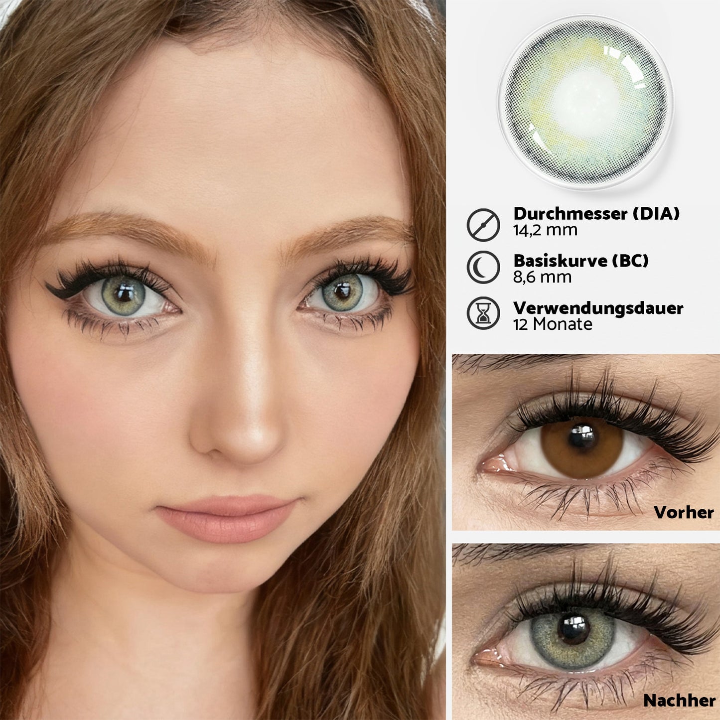 Cyprus grüne Jahreslinsen vorher/nachher effekt