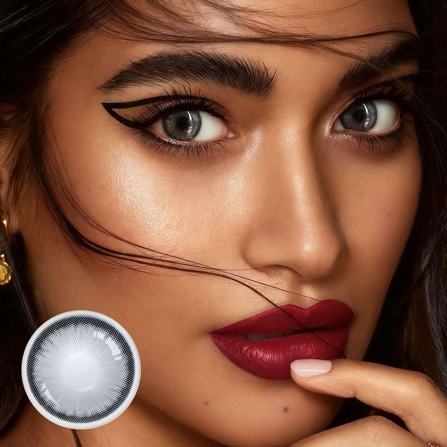 Jahreslinsen Dawn Gray Model Tragebild