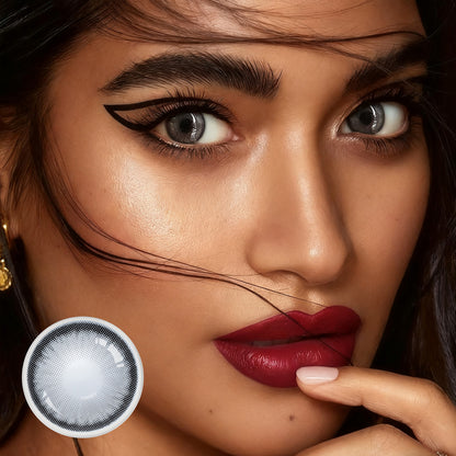 Jahreslinsen Dawn Gray Model Tragebild