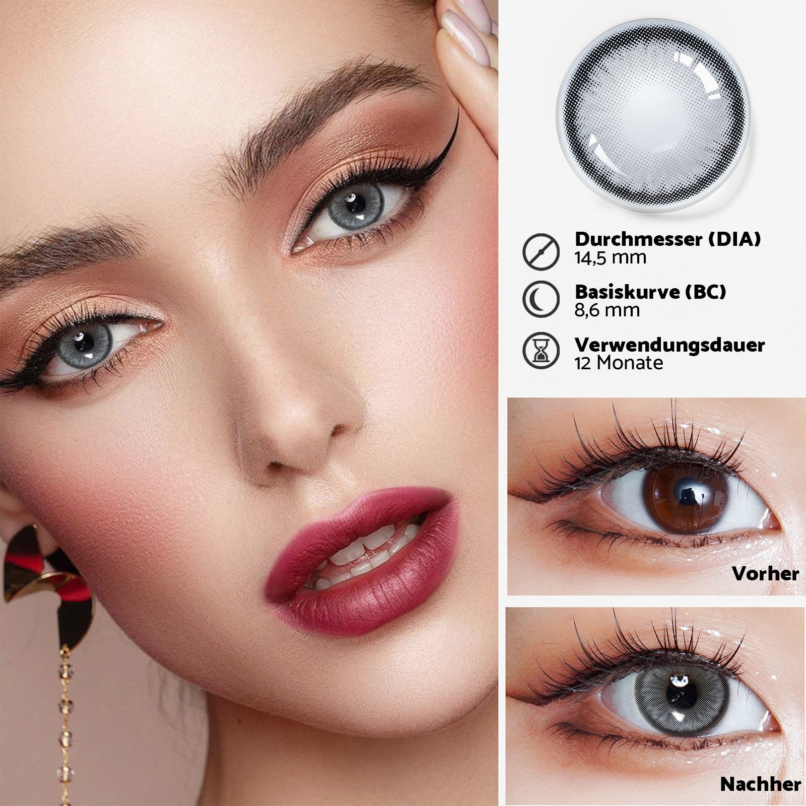 Jahreslinsen Dawn Gray Vorher/nachher Effekt