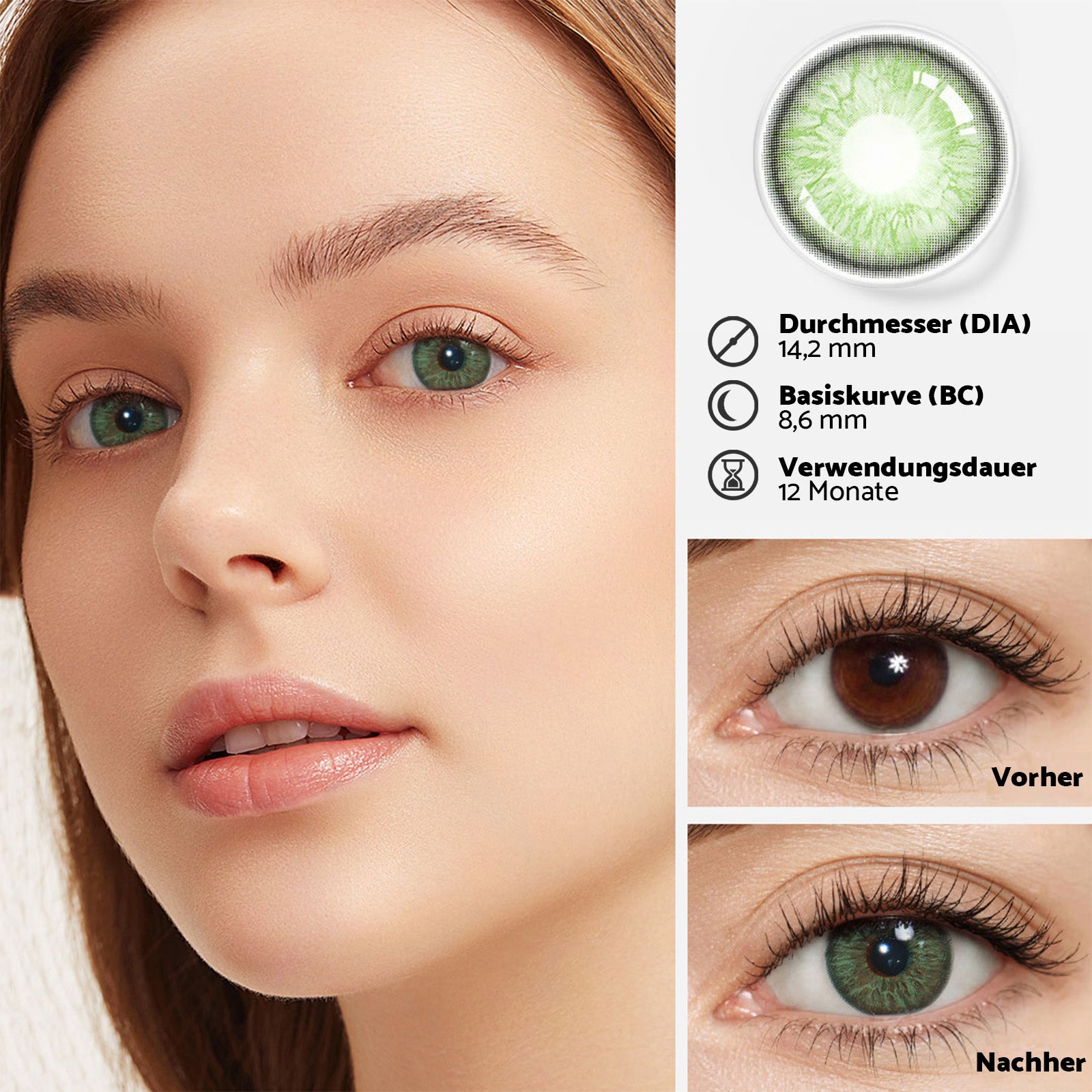 Kontaktlinsen flirting green vorher/nachher Effekt