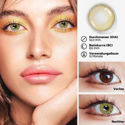 Jahreslinsen Grün-Braun vorher/nachher effekt