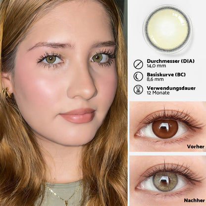 Jahreslinsen Green Flare vorher/nachher Ansicht