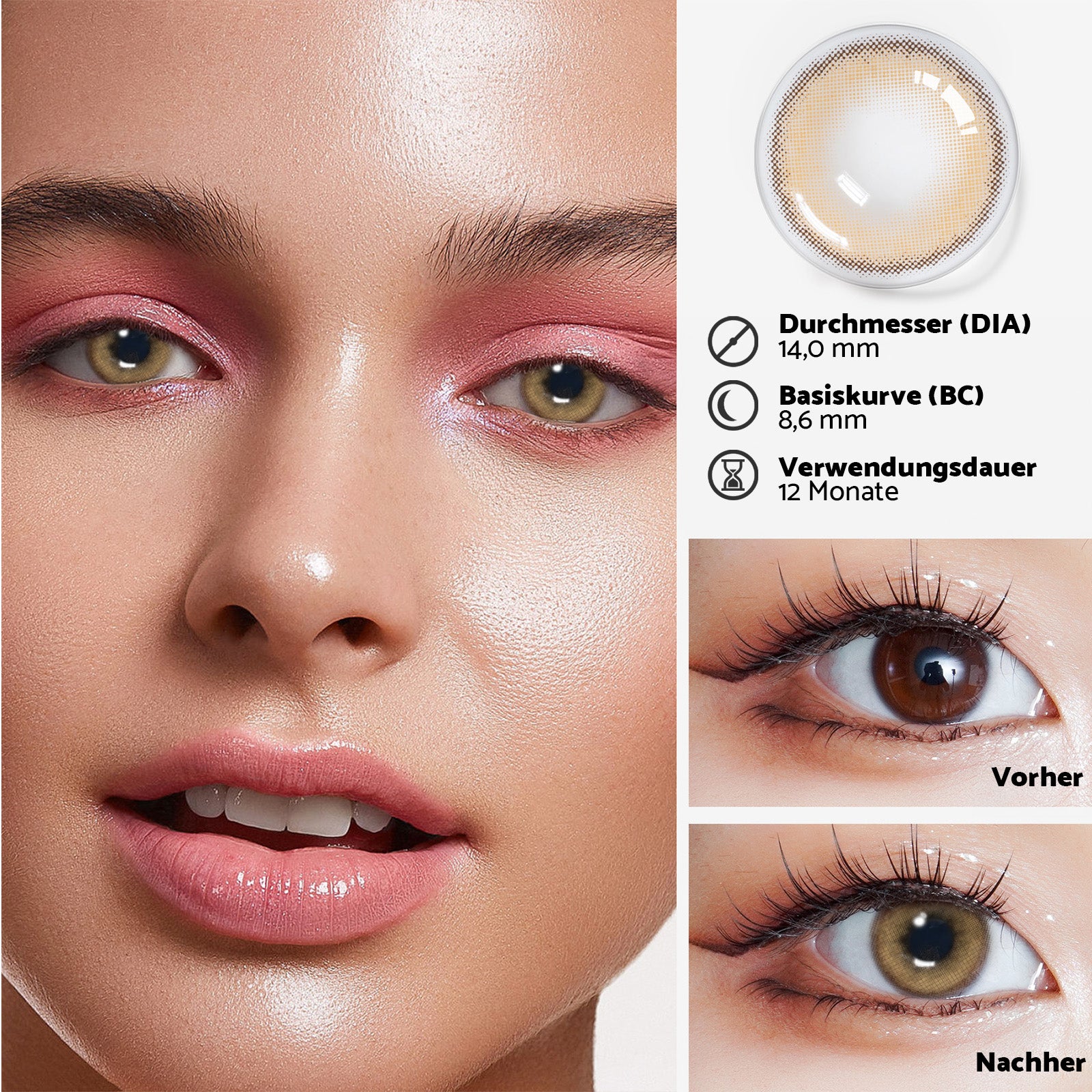 Braune Jahreslinsen vorher/nachher vergleich