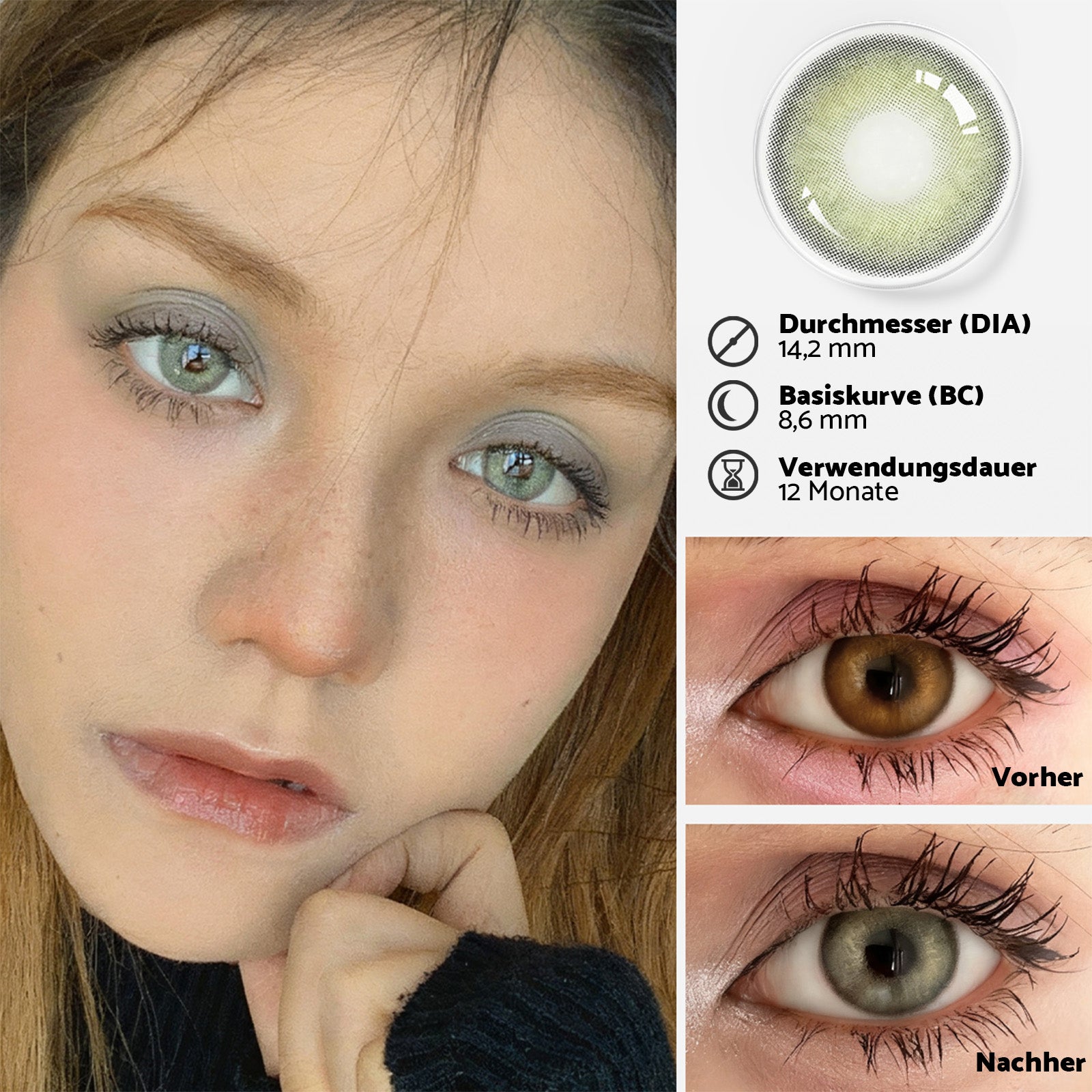 Jahreslinse Nature Green Vorher/Nachher effekt