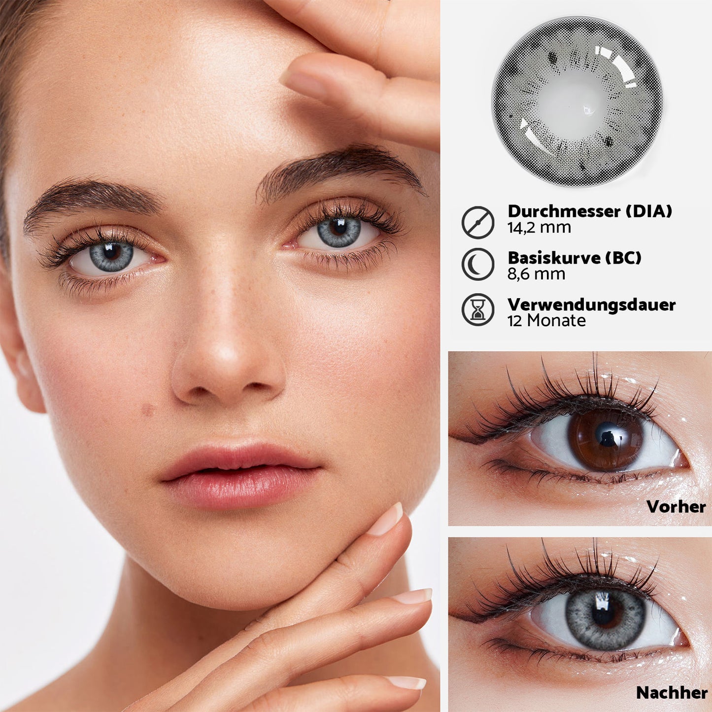 Jahreslinsen Thalia Grau vorher/nachher Effekt