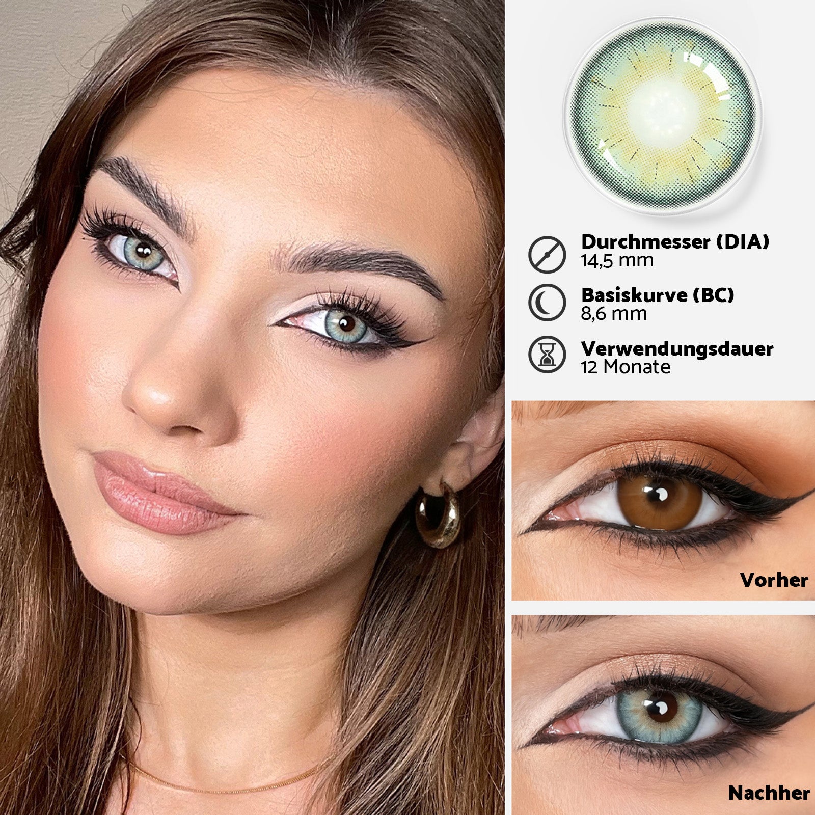 Jahreslinsen twilight green vorher/nachher effekt