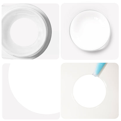 Detailaufnahme weißer Halloween Kontaktlinsen für Cosplay, Jahreslinsen im Blister